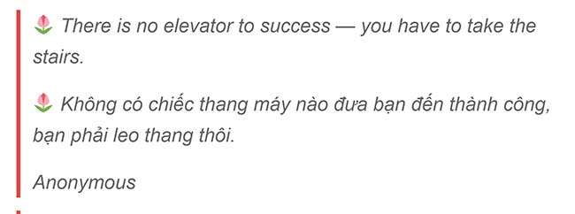 There is no elevator to success %E2%80%94 you have to take the stairs ✅ TRIẾT LÝ SỐNG TRONG TIẾNG ANH 【TRIẾT LÝ SỐNG HAY BẰNG TIẾNG ANH】