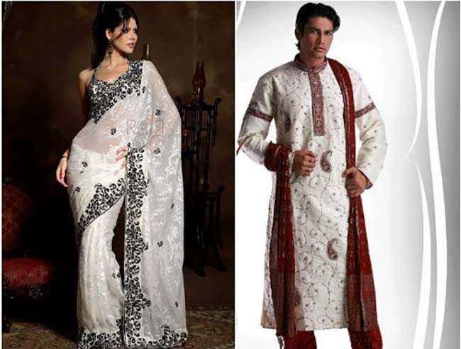 Trang phục truyền thống Ấn Độ dhoti dành cho nam và sari dành cho nữ