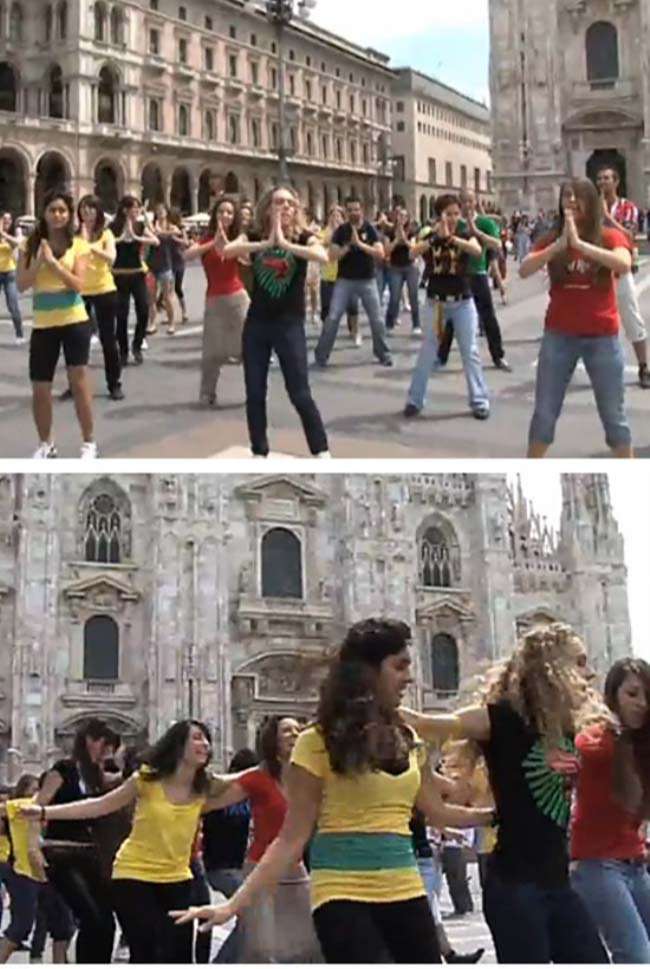 Flashmob Waka Waka tại Milano, Ý