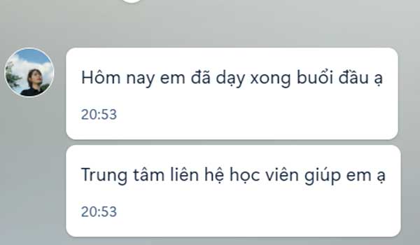 Ảnh giáo viên dạy tiếng Ý xác nhận đã dạy cho học viên Đỗ Hoàng Bảo Anh xong buổi đầu tiên